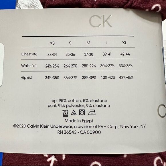 CALVIN KLEIN LOGO SOFT STRETCH LONG SLEEVE CREWNECK TOP & PANT PJ SET LARGE NWT - Picture 6 of 6